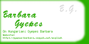 barbara gyepes business card